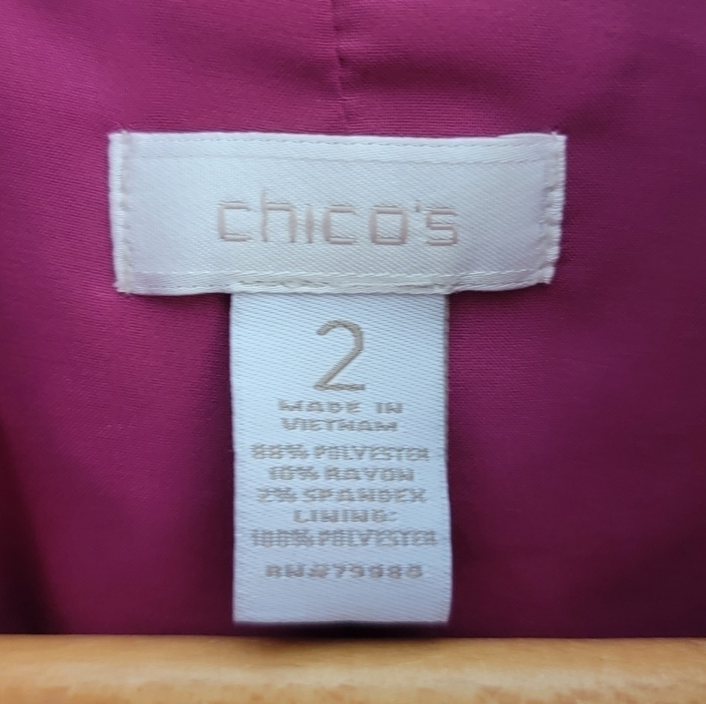 Chico's | Magenta Pink Soft Hook & Eye Closure Jacket - Picture 4 of 6